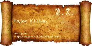 Major Kilián névjegykártya